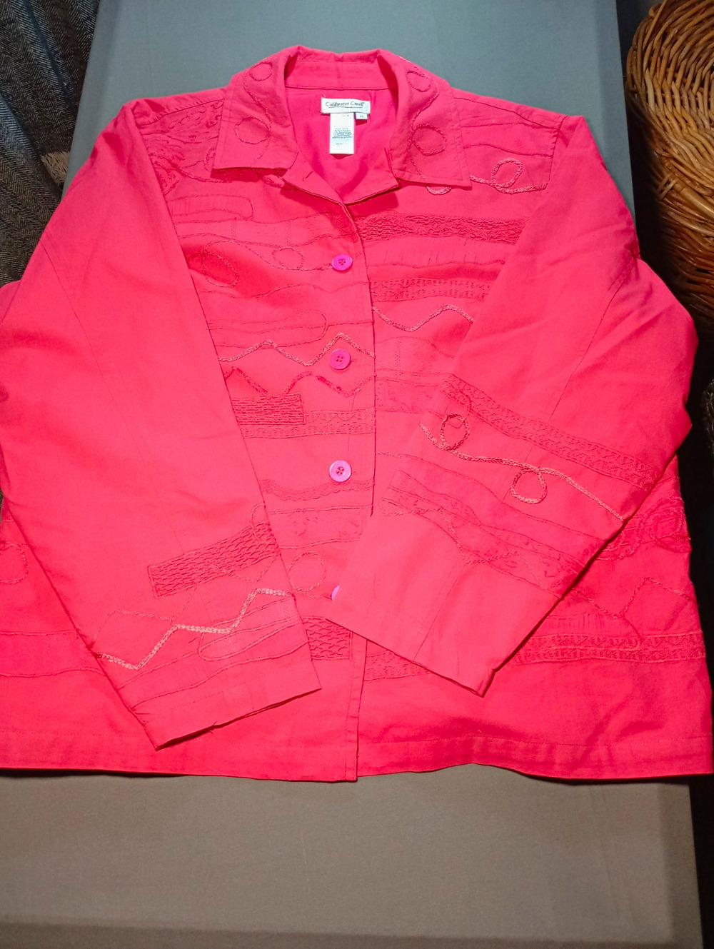 Coldwater Creek Embroidered Button Front Lined Jacket Women's Size 2X